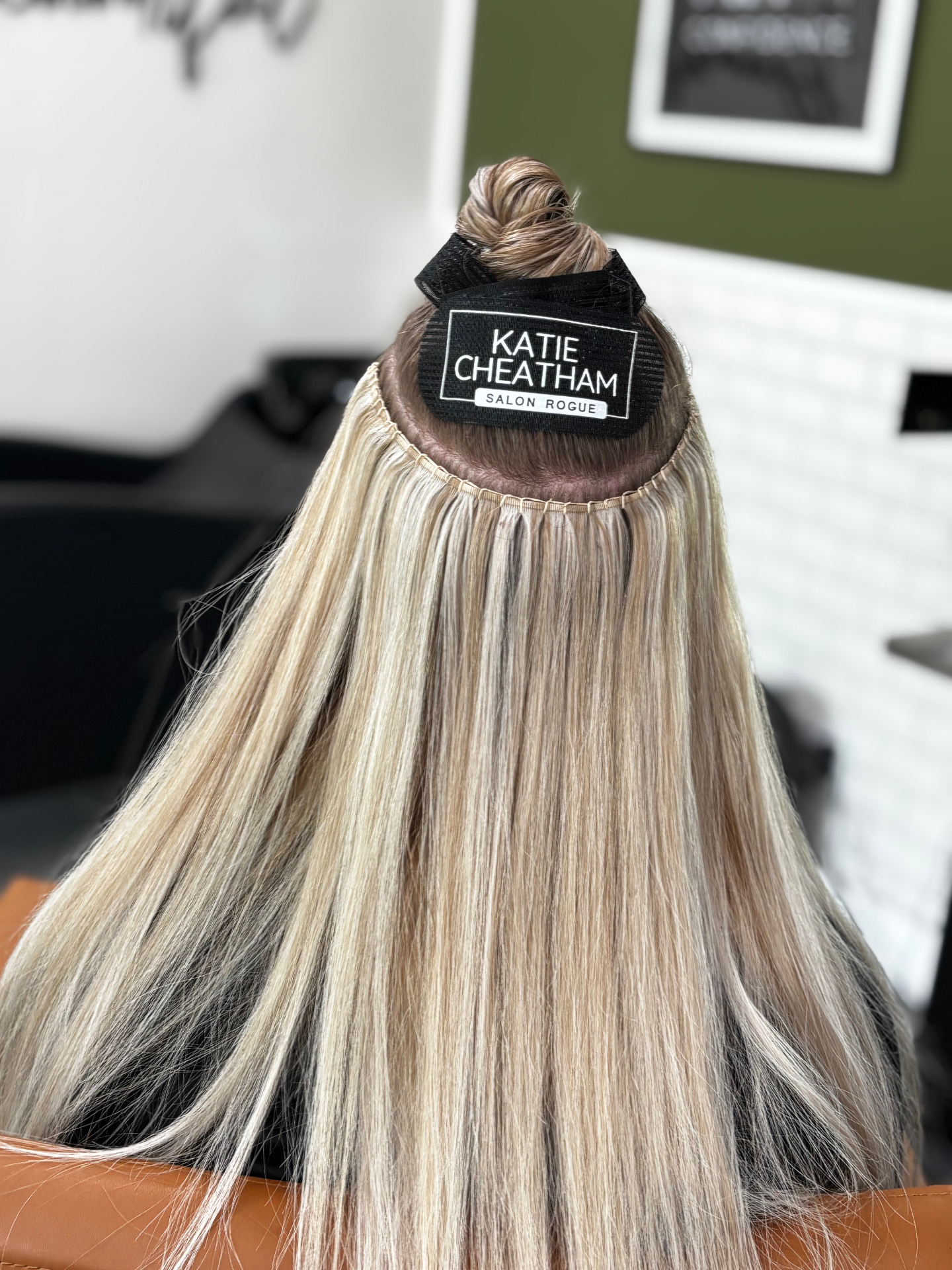 Blonde hair with hand-tied sew-in extensions by Katie Cheatham at Salon Rogue in Louisville, KY