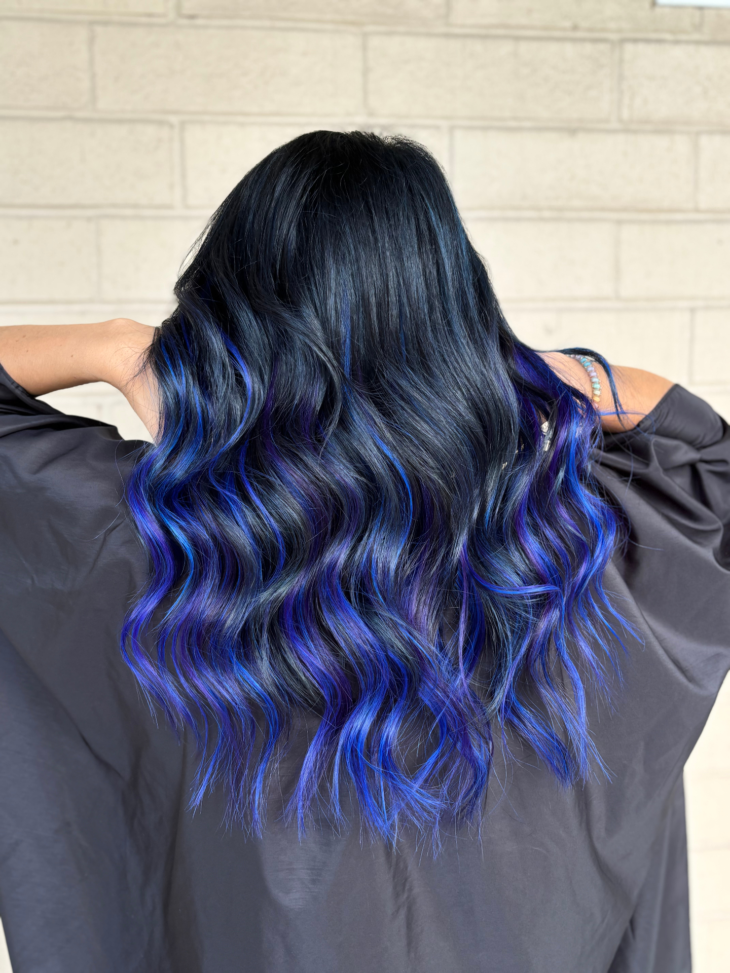 Vivid blue and purple fantasy hair color by Katie Cheatham in Louisville, KY